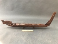 Carved NZ War Canoe