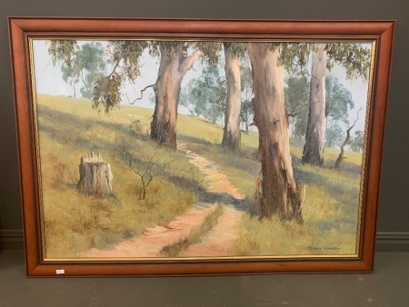 Old Timers Original Framed Oil Painting on Board by Australian Artist Stephen James Franks, Currabubula, NSW, including Warranty and Registration Card
