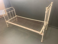 Antique Cast Iron Framed Single Bed - 2