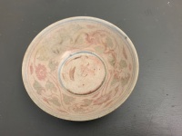 Ming Dynasty Glazed Ceramic Bowl with Pale Floral Decoration Inside and Out - 3