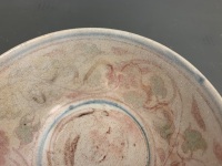 Ming Dynasty Glazed Ceramic Bowl with Pale Floral Decoration Inside and Out - 4