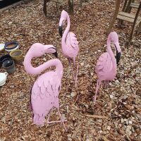 3 x Tin Flamingoes - As Is - 2