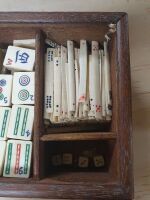 Antique Bone and Bamboo Mahjong Set in Red Cedar Box with Sliding Lid - 4