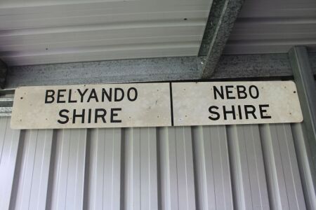 Vintage Balyando / Nebo Shire Border Sign - App. 1600mm x 250mm