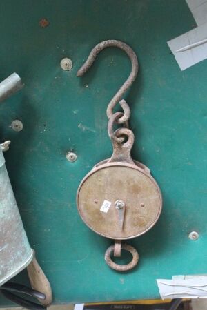 Antique Salter Brass Faced Iron Spring Balance to Weigh 200lb