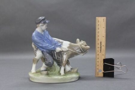 Royal Copenhagen - Boy and Calf Figurine