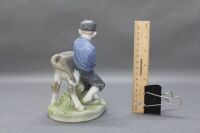 Royal Copenhagen - Boy and Calf Figurine - 2