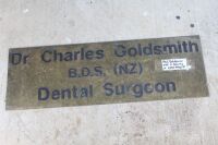 Large Brass Dentists Sign from Upper Mary St. Gympie - App. 760mm x 250mm