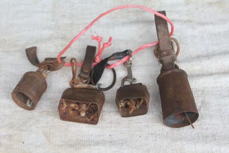 Lot of 4 Vintage Miniature Animal Bells