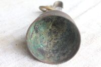 Antique Brass Cup Bell on Leather Strap 2.5in - No Striker - 3