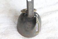 Antique Brass Cup Bell on Leather Strap 2.5in - No Striker - 4