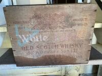 3 x Vintage Timber Crates inc. Dewars Whisky - 4