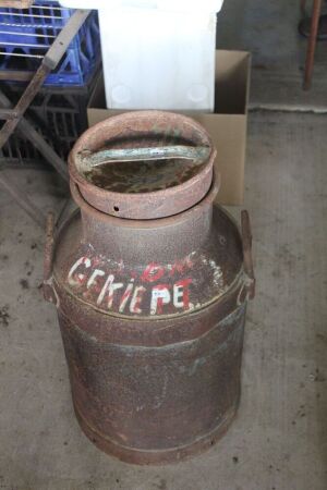 Vintage Sunrise Milk Can with Funnel