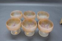 6 Zwiezel Hand Painted Crystal Dessert Bowls - 2