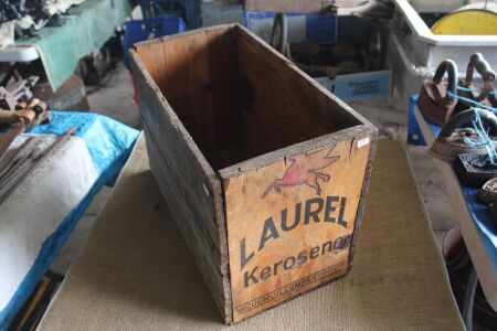 Laurel Kerosene Timber Packing Crate - For Power Purposes Only - NOT Lighting Oil - App. 530mm x 270mm x 360mm