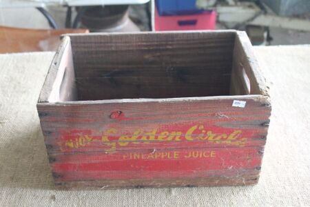 Vintage Golden Circle Timber Crate - App. 450mm x 300mm x 210mm