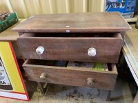 2 Drawer Antique Timber Drawers - 2