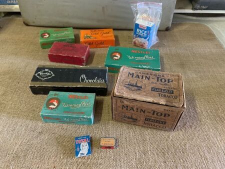 Asstd Lot of Vintage Cardboard Chocolate and Tobacco Boxes