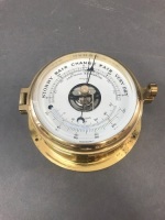 Wall Mounted Brass Barometer & Thermometer