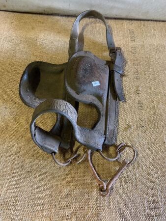 Vintage Pair of Draught Horse Winkers and Bit