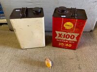 2 x Imp. Gallon Oil Tins Shell and Keyring - 3