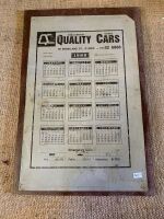 1988 Don Cameron Quality Cars Gympie Printed Tin Calendar - App. 320mm x 520mm