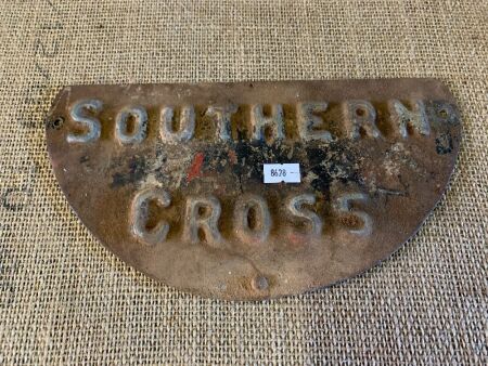 Vintage Pressed Alloy Southern Cross Plaque - App. 260mm x 140mm