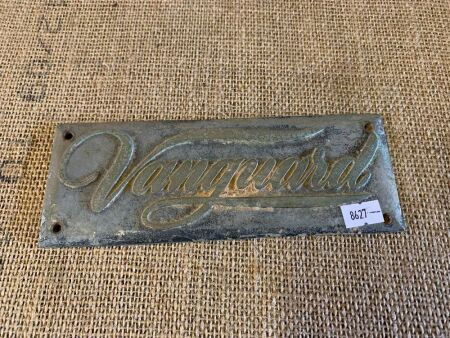 Vintage Cast Brass Chromed Vanguard Plaque - App. 200mm x 70mm