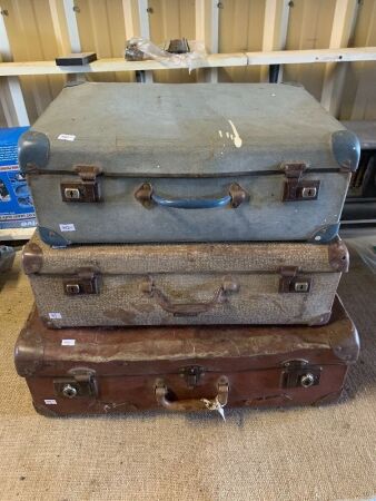 3 x Vintage Ports / Suitcases