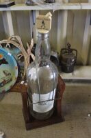 Large 1 Gallon White Horse Whisky Bottle and Stand - 2