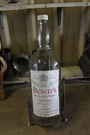 Large 4.5 Litre Dewars Whisky Bottle and Stand