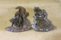 Pair of Antique Brass Punch and Judy Doorstops - App. 300mm Tall - 2