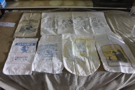 Asstd Lot of 6 x Vintage Cotton Flour/Oats Bags - Most Quite Faded