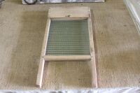 Antique Pine and Obscured Glass Washboard - 2