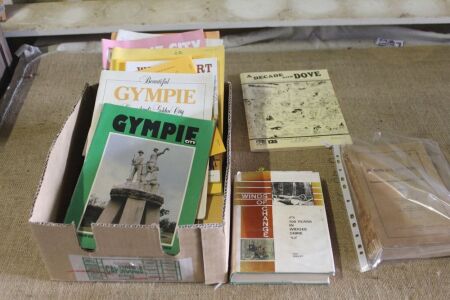 Asstd Box Lot of Vintage Books and Magazines Relating to Gympie