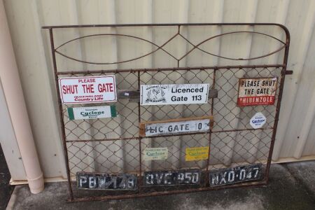 Iron and Wire Gate inc. All Attached Signs - App. 1350mm x 1070mm