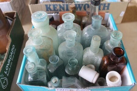Asstd Lot of Antique Chemists Bottles