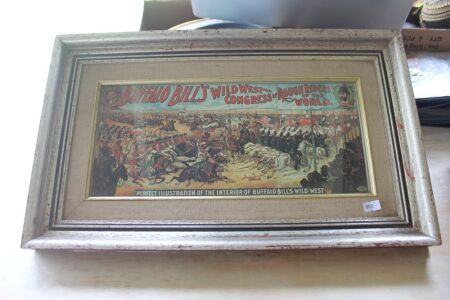 Vintage Framed Print of Buffalo Bills Wild West Show