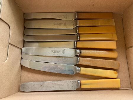 Asstd Lot of 9 Vintage Gympie Bone Handled Knives