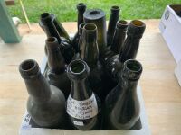 Asstd Box Lot of 13 Antique Black Glass Bottles from Gympie Goldfields - Bottom Embossed c1870's - 2