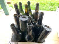 Asstd Box Lot of 13 Antique Black Glass Bottles from Gympie Goldfields - Bottom Embossed c1870's - 4