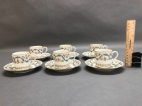 French Le Tallec Demi Tasse Coffee Cans & Saucers x 6
