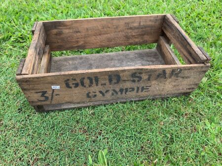 Vintage Gold Star Gympie 3/ Timber Crate