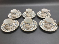 French Le Tallec Demi Tasse Coffee Cans & Saucers x 6 - 2