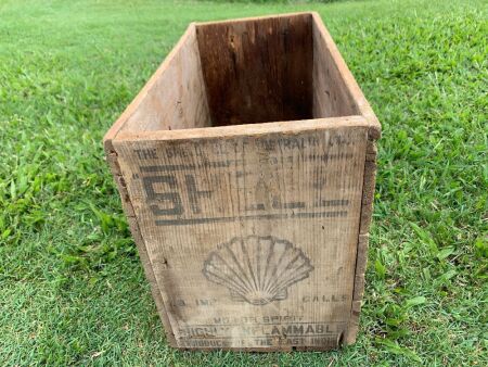 Vintage Shell Timber Packing Case