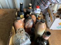 Asstd Lot of 13 Stone and Glass Gin Bottles