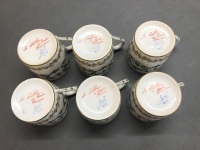 French Le Tallec Demi Tasse Coffee Cans & Saucers x 6 - 6