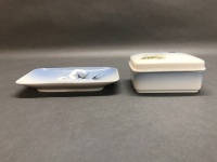 Royal Copenhagen Swallow Design Trinket Box & Dish - 2