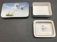 Royal Copenhagen Swallow Design Trinket Box & Dish - 3