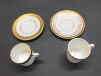 2 English Bone China Gilded Coffee Cans - 2